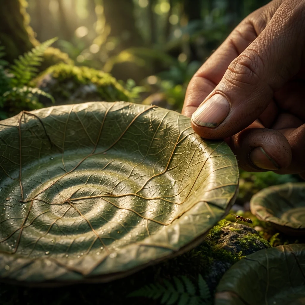 Natural Leaf Plate Closeup